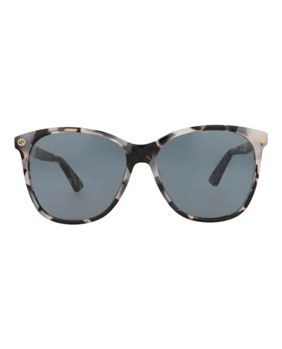Pre-owned Gucci Women's  Roundframe Acetate Sunglasses In Havana Havana Grey (gg0024s/30000971/009)