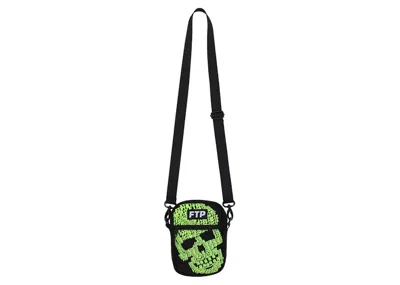 Pre-owned Ftp Men's  Glow In The Dark Skull Side Bag In Black