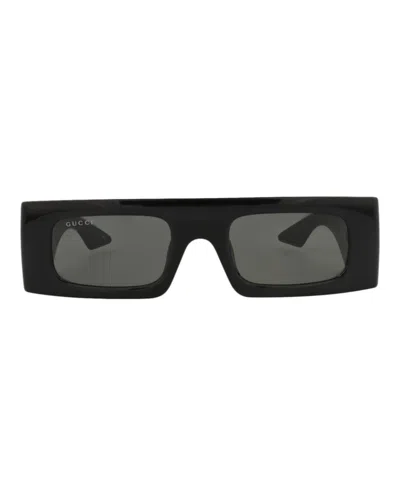 Pre-owned Gucci Women's  Shieldframe Injection Sunglasses In Black Black Grey (gg1646s/30015324/001)