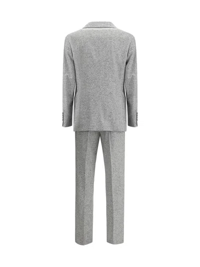 Brunello Cucinelli Tailored Suit Set Double-breasted Jacket In Gray