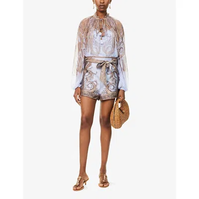 Zimmermann Blusa Hypnotic In Crepe Stampato   Donna In Multi