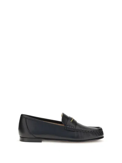 Chloé Chain-detail Loafers In Black