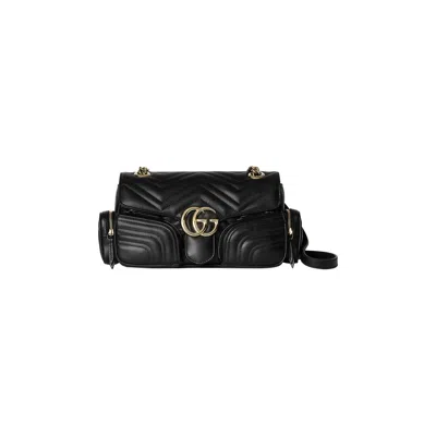 Pre-owned Gucci Marmont Small Multi Pocket Bag 'black' | Women's Size Onesize