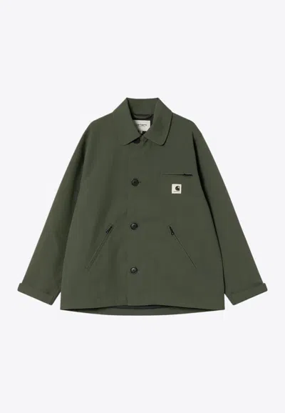 Carhartt Jacket Opuntia With Collared Design And Pockets In Green