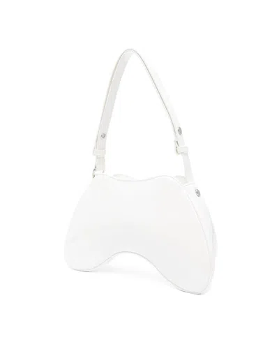 Diesel Play-glossy Shoulder Bag In White