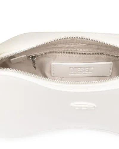 Diesel Play-glossy Shoulder Bag In White