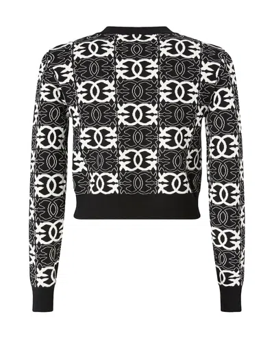 Pinko Gypsies Cropped Sweater Black/white In Black