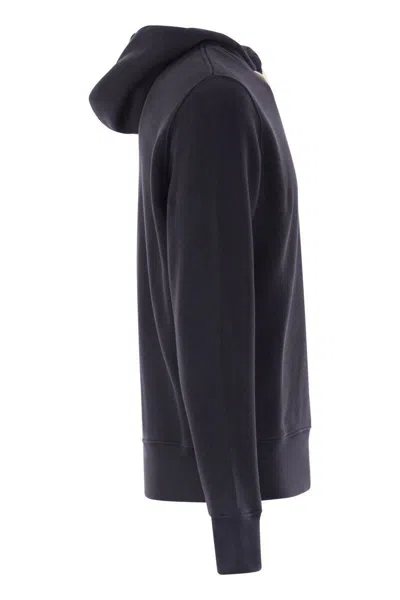 Autry Hooded Sweatshirt Drawstring Ribbed Cuffs In Blue