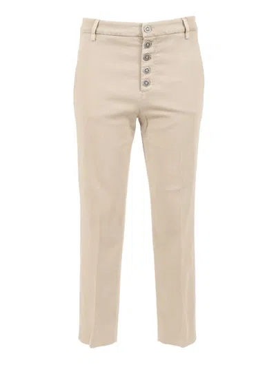 Dondup Button-front Straight Trousers In Neutral