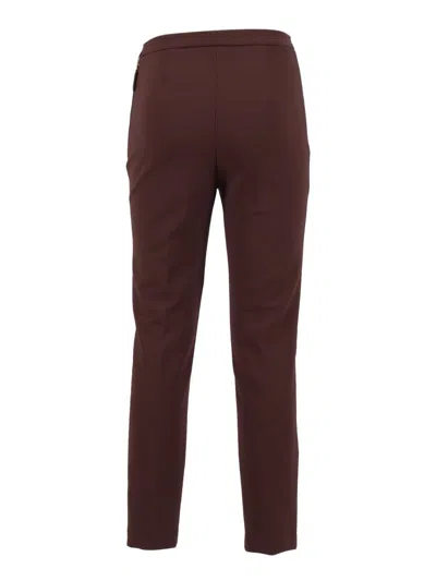 Elisabetta Franchi Cropped Trousers With Belt Loops And Buttoned Pockets In Brown