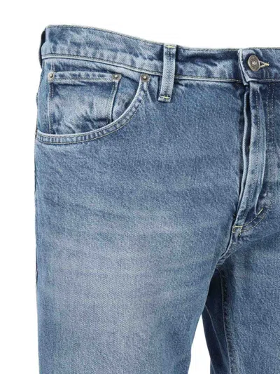 Dondup George Stonewashed Cotton Blend Pants In Blue