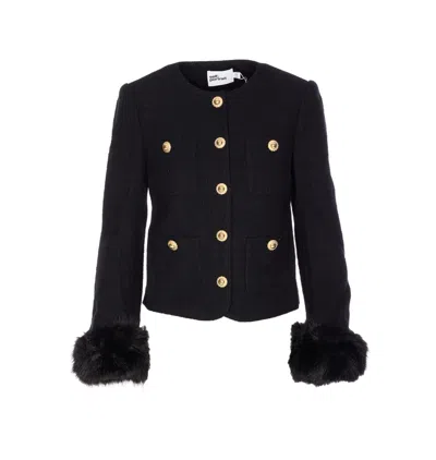 Self-portrait Knit Cardigan In Black