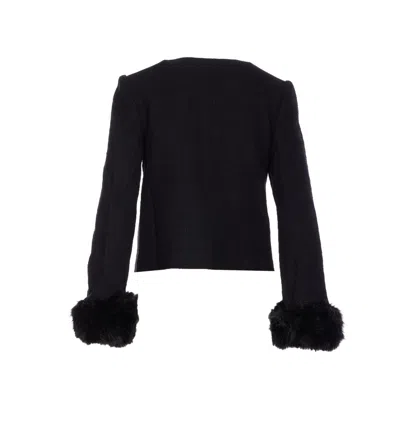 Self-portrait Knit Cardigan In Black