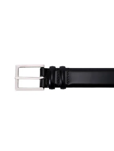 Orciani Smooth Leather Belt In Black