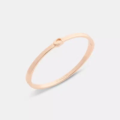 Coach Thin Signature Hinged Bangle In Gold