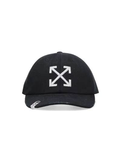 Off-white Curved Visor Baseball Cap In Black Cotton