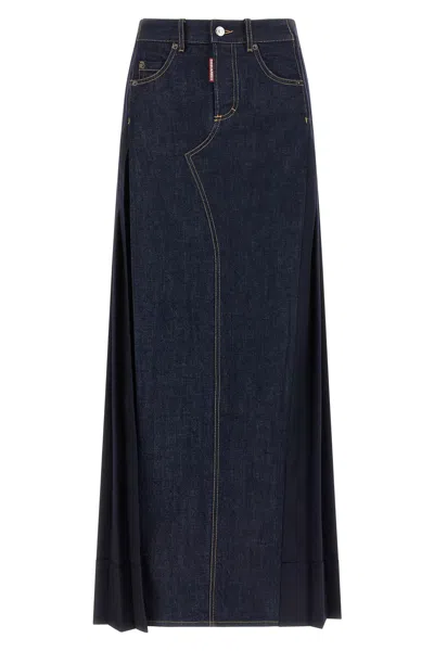 Dsquared2 Stitched Skirt With Pockets And Loops In Black