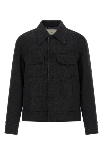 Ami Alexandre Mattiussi Adjustable Cuffs Chest Pockets Long Sleeves In Black