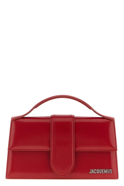 Jacquemus Rectangular Smooth Top Handle Shoulder Bag In Red