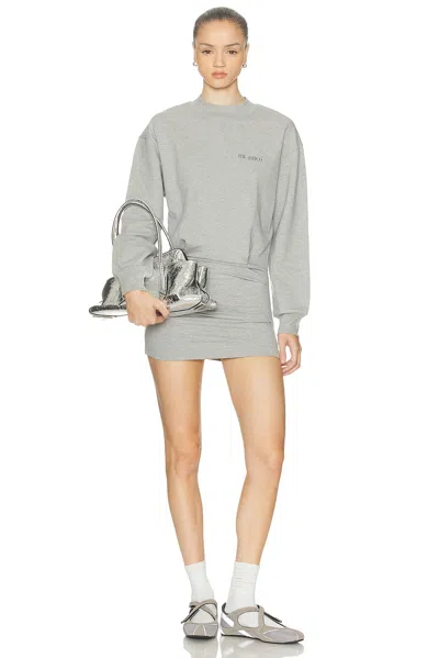 Attico Cotton Jersey Mini Dress In Gray