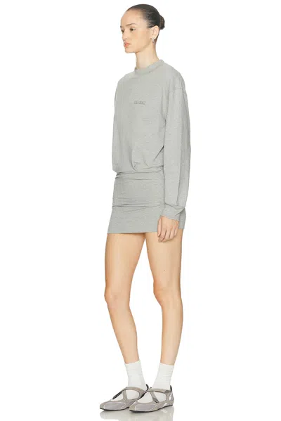 Attico Cotton Jersey Mini Dress In Gray
