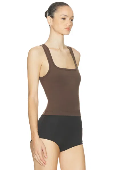 Entire Studios Square Neck Tank Top In Brown