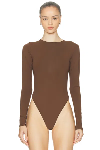 Entire Studios Long Sleeve Bodysuit In Brown