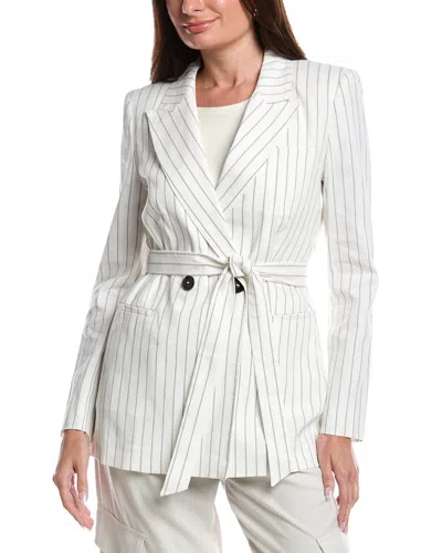 Marella Pinstripe Double-breasted Blazer In White