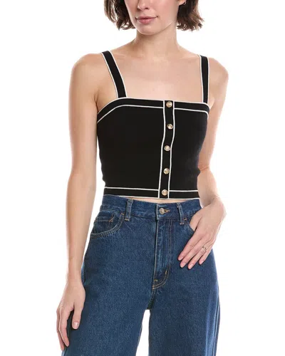 Alice And Olivia Dandi Wool-blend Tank In Black