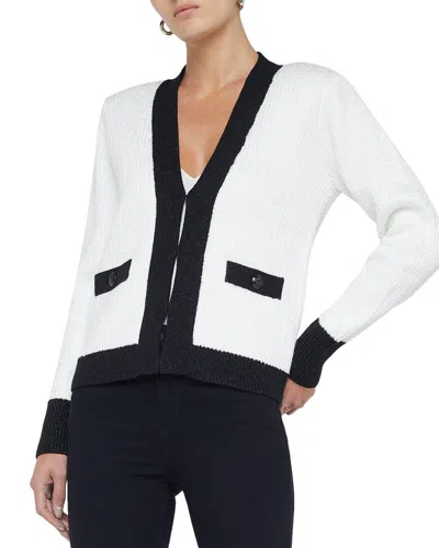 L'agence Jinny Sequin Cardigan In White