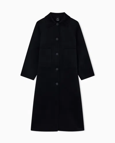 Armani Exchange Button-fastening Coat In Black