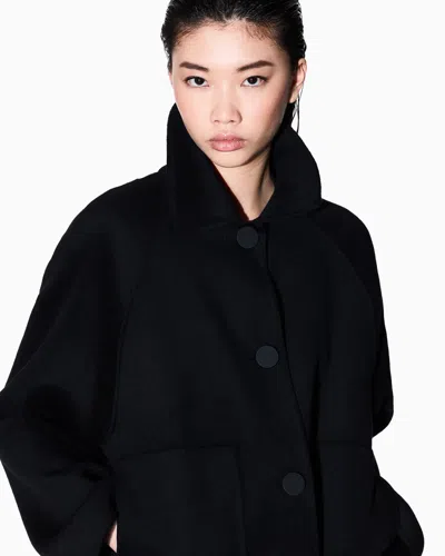 Armani Exchange Button-fastening Coat In Black