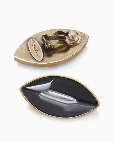 Giorgio Armani Clip Earrings With A Transparent Element In Black
