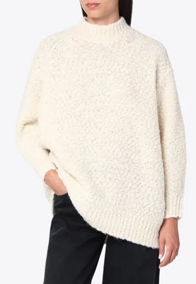 Isabel Marant Mock Neck Sweater In Alpaca-blend In Neutral