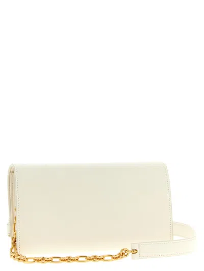 Balmain Crinkled Leather Wallet With Shuffle Chain In White