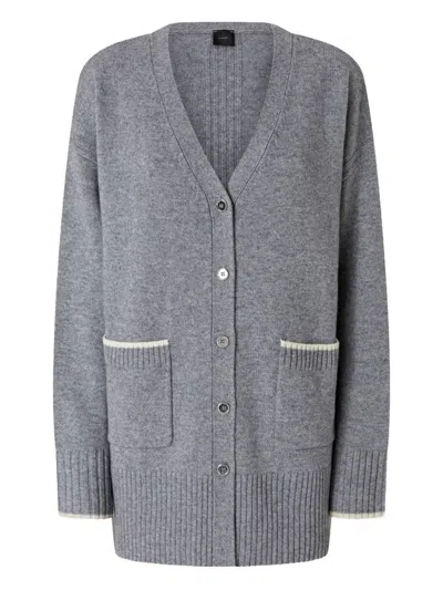 Pinko Cardigan Long À Col V In Gray