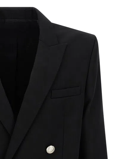 Balmain Black Wool Blazer In Black