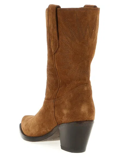 Golden Goose Star Wish Suede Leather Boots In Brown