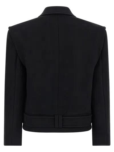 Balmain Tailored Coat With Double-breasted Design In Black