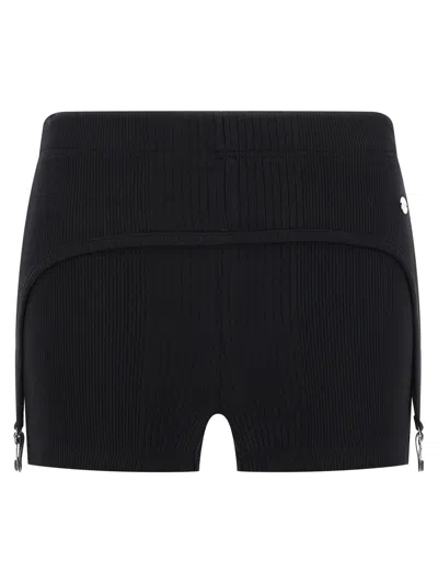 Jean Paul Gaultier Mini Shorts "the Garter" In Black