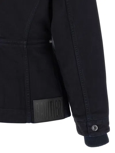 Jean Paul Gaultier 'the Slit Denim' Jacket In Blue