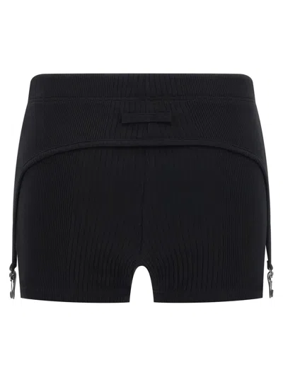 Jean Paul Gaultier Mini Shorts "the Garter" In Black
