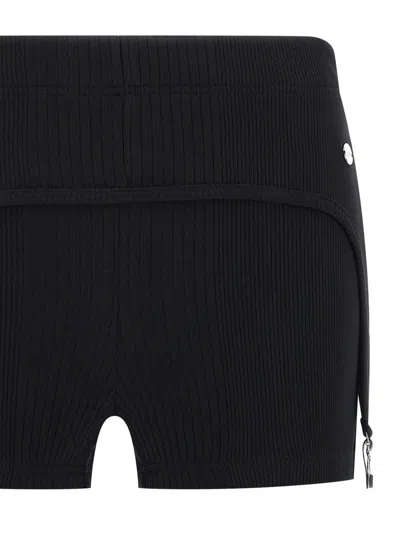 Jean Paul Gaultier Mini Shorts "the Garter" In Black