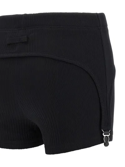 Jean Paul Gaultier Mini Shorts "the Garter" In Black