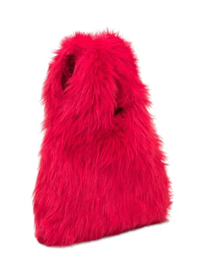 Msgm Bag In Fuchsia Faux Fur In Red
