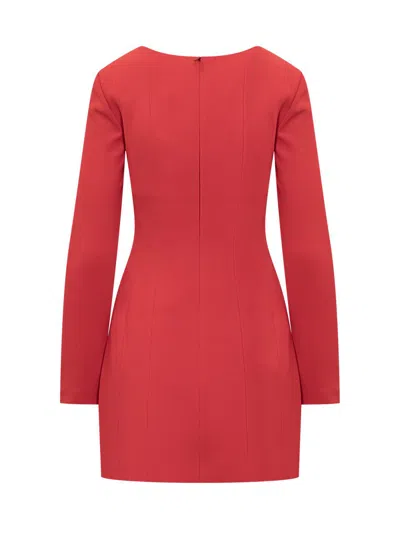 Rebecca Vallance Cameron Button-embellished Crepe Mini Dress In Red