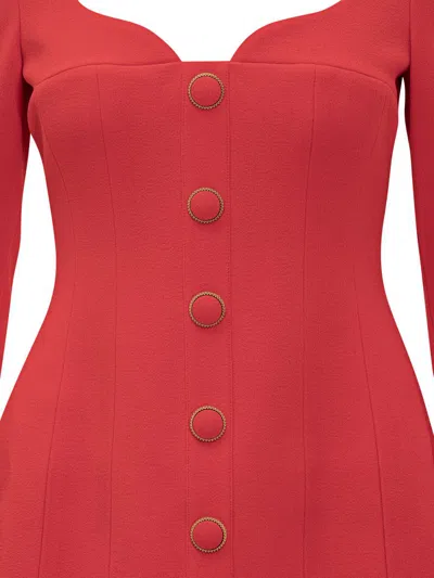 Rebecca Vallance Cameron Button-embellished Crepe Mini Dress In Red