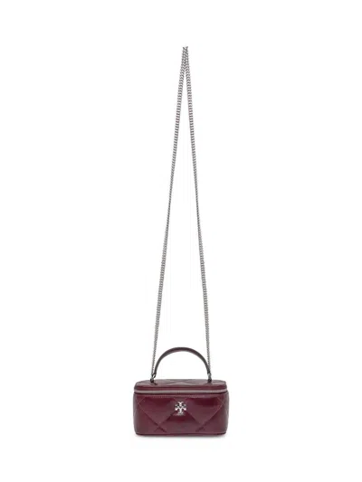 Tory Burch Kira Daimond Disdressed Vanity Case In Burgundy