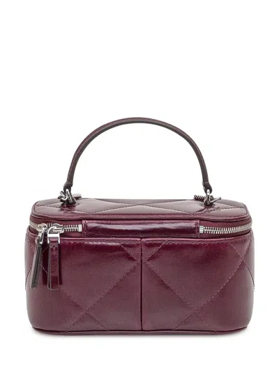 Tory Burch Kira Daimond Disdressed Vanity Case In Burgundy