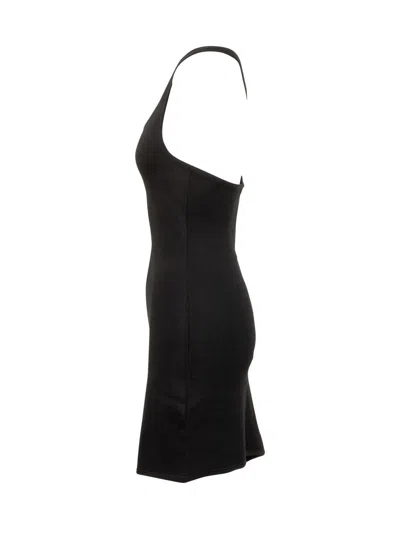 Courrèges Asymmetrical-strap Mini Dress In Black